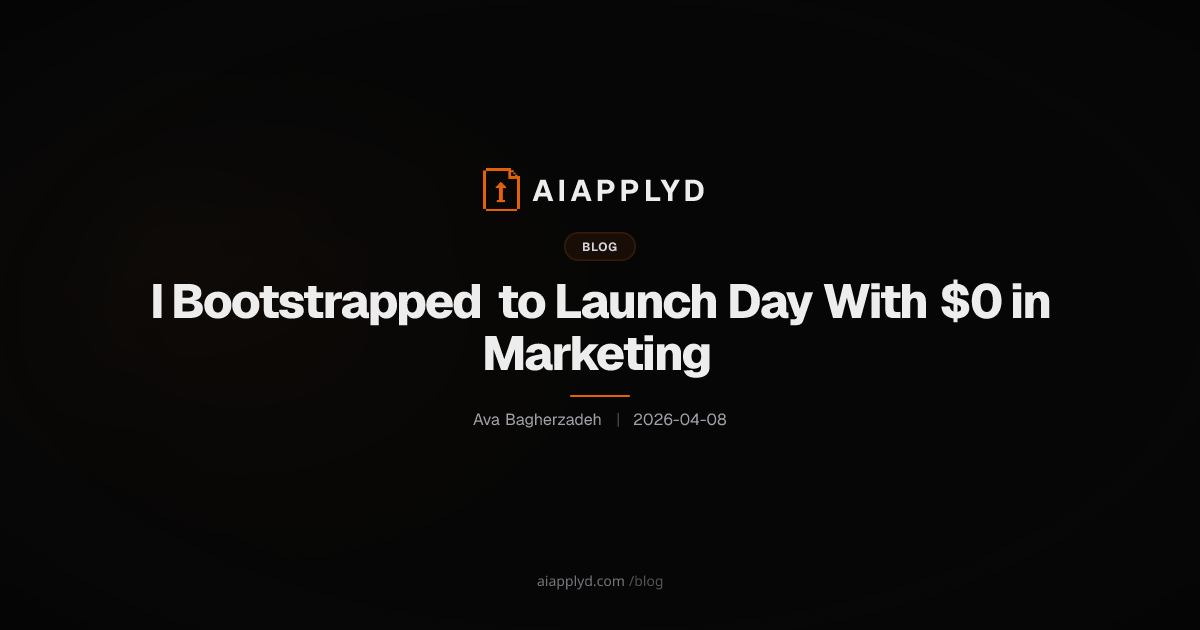 Cover image for I Bootstrapped to Launch Day With $0 in Marketing
