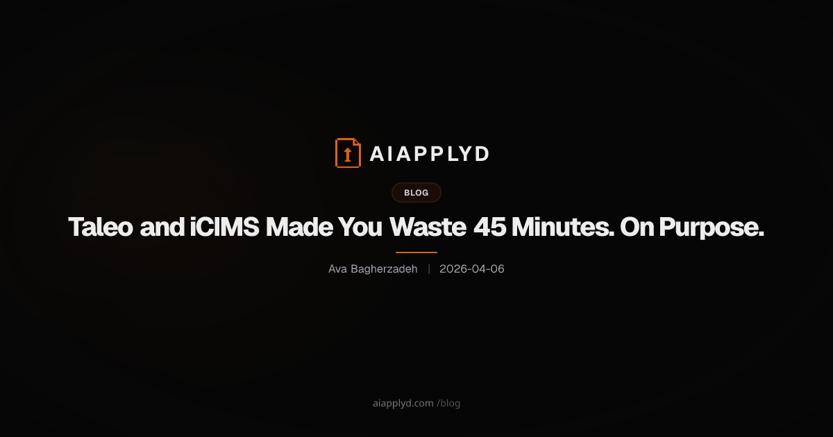 Cover image for Taleo and iCIMS Made You Waste 45 Minutes. On Purpose.