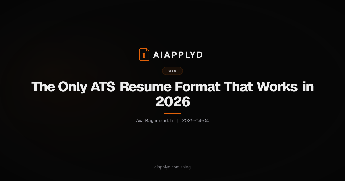 Cover image for The Only ATS Resume Format That Works in 2026