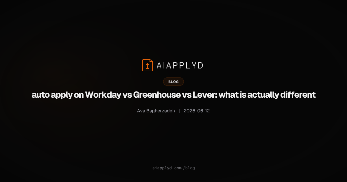 Cover image for auto apply on Workday vs Greenhouse vs Lever: what is actually different